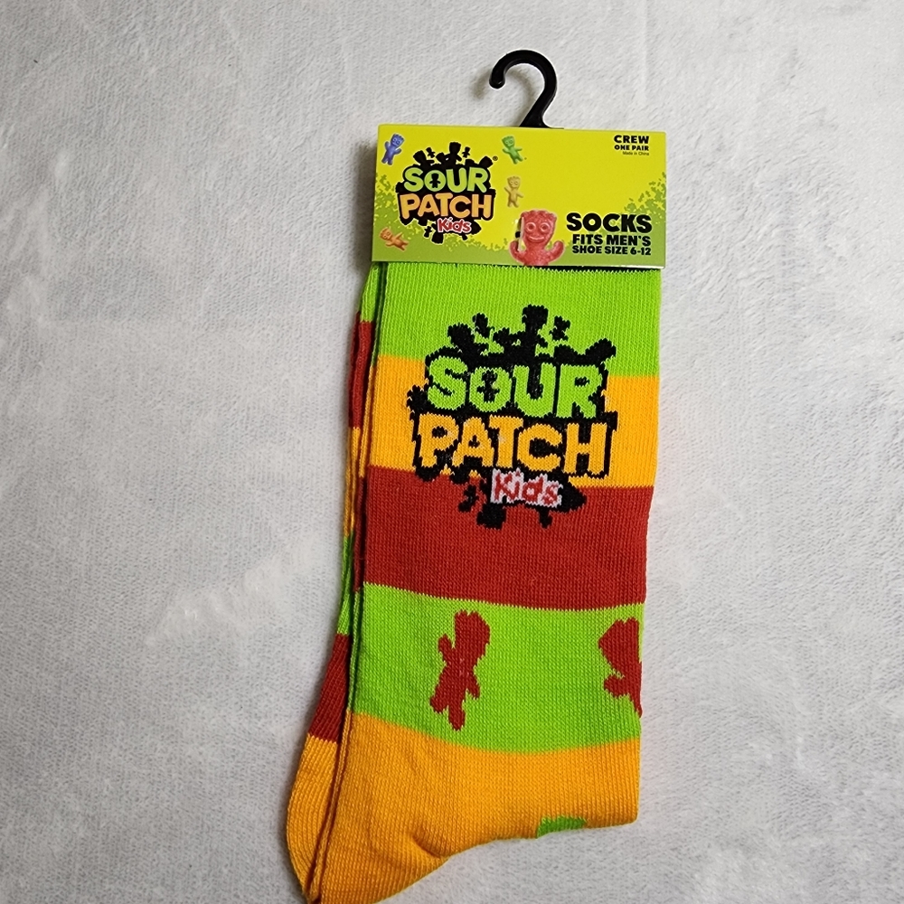 Sour Patch Kids Socks Multicolor Crew Fits Women's Shoe Size 7.5 - 13 NEW